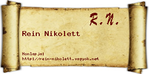 Rein Nikolett névjegykártya